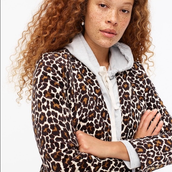 New J. Crew Parke Blazer Leopard Stretch Corduroy Animal Print Suit Jacket Coat - Picture 2 of 14